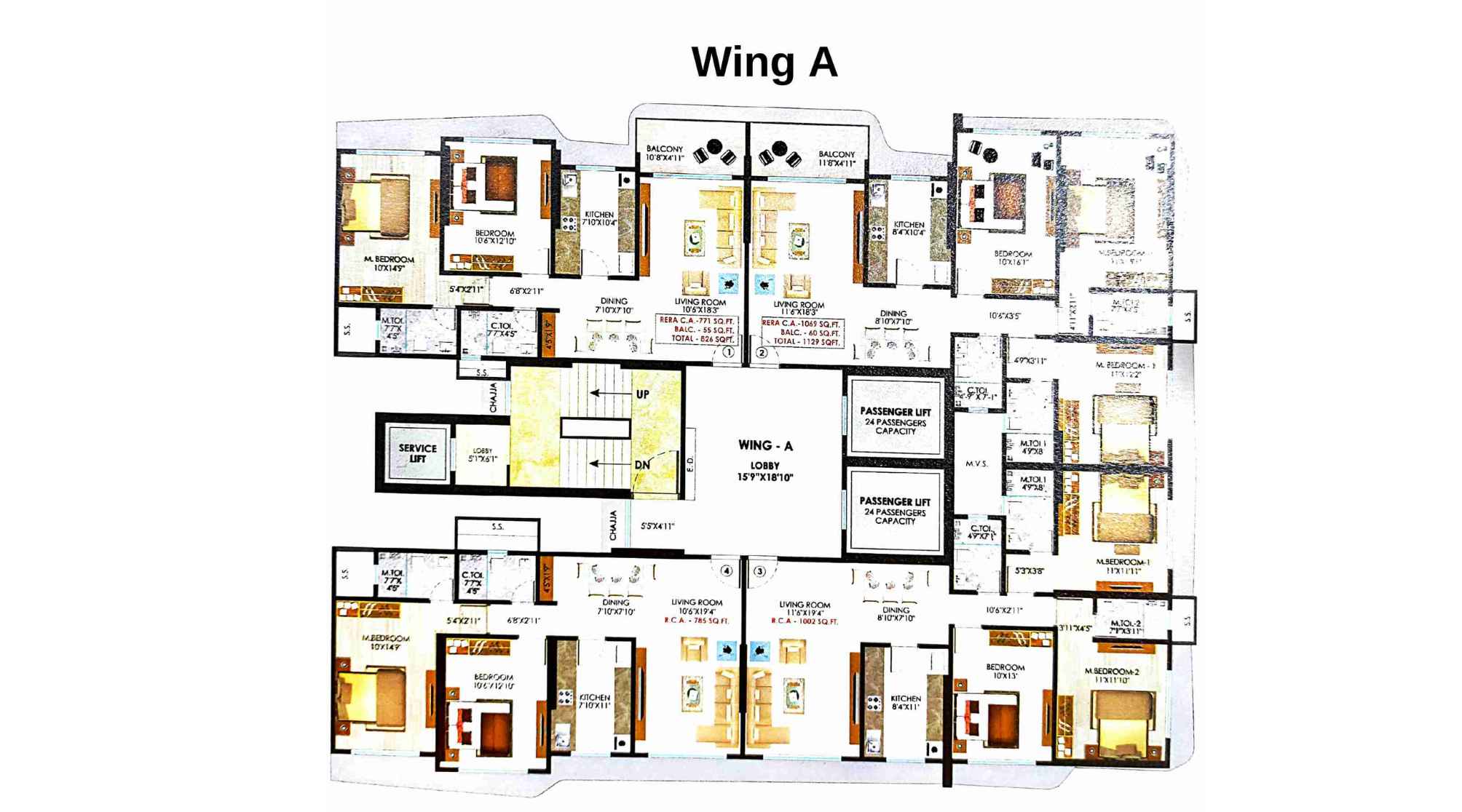 Nicco-Residency-Floor-Plan-Wing-A