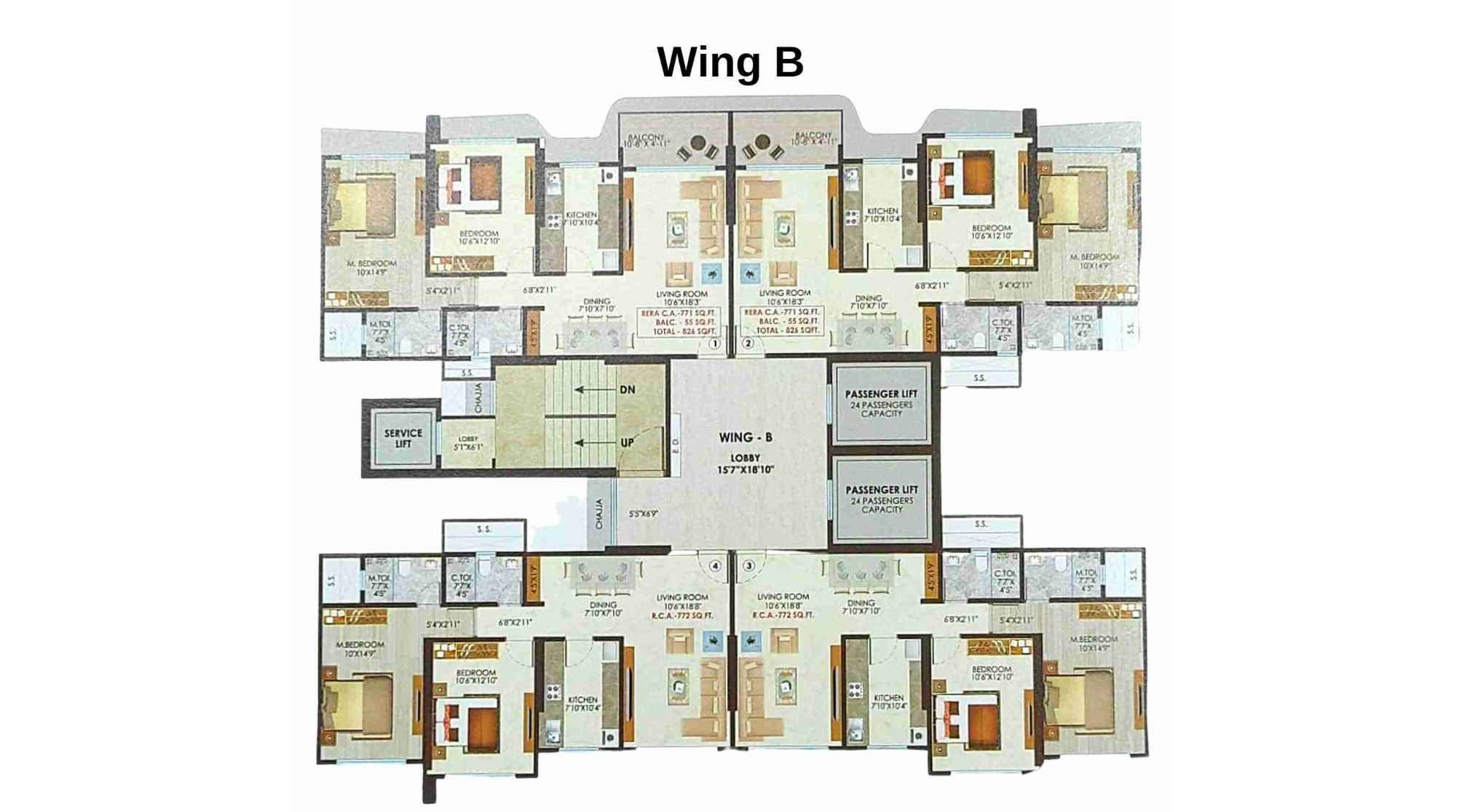 Nicco-Residency-Floor-Plan-Wing-B
