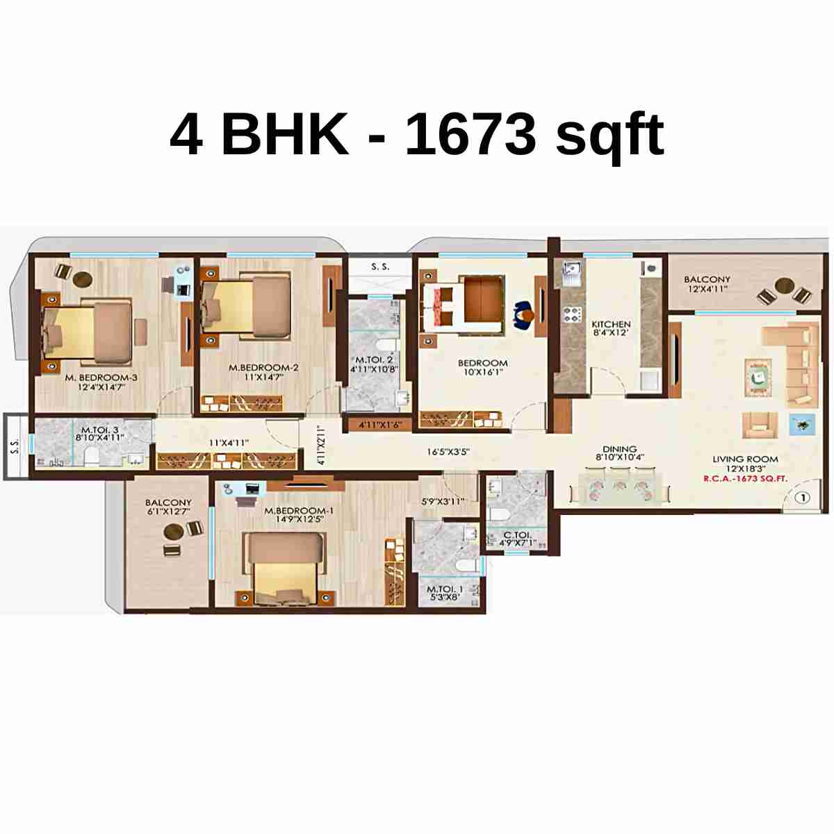 Nicco-Residency-Floor-Plan-4-BHK-1673-Sqft