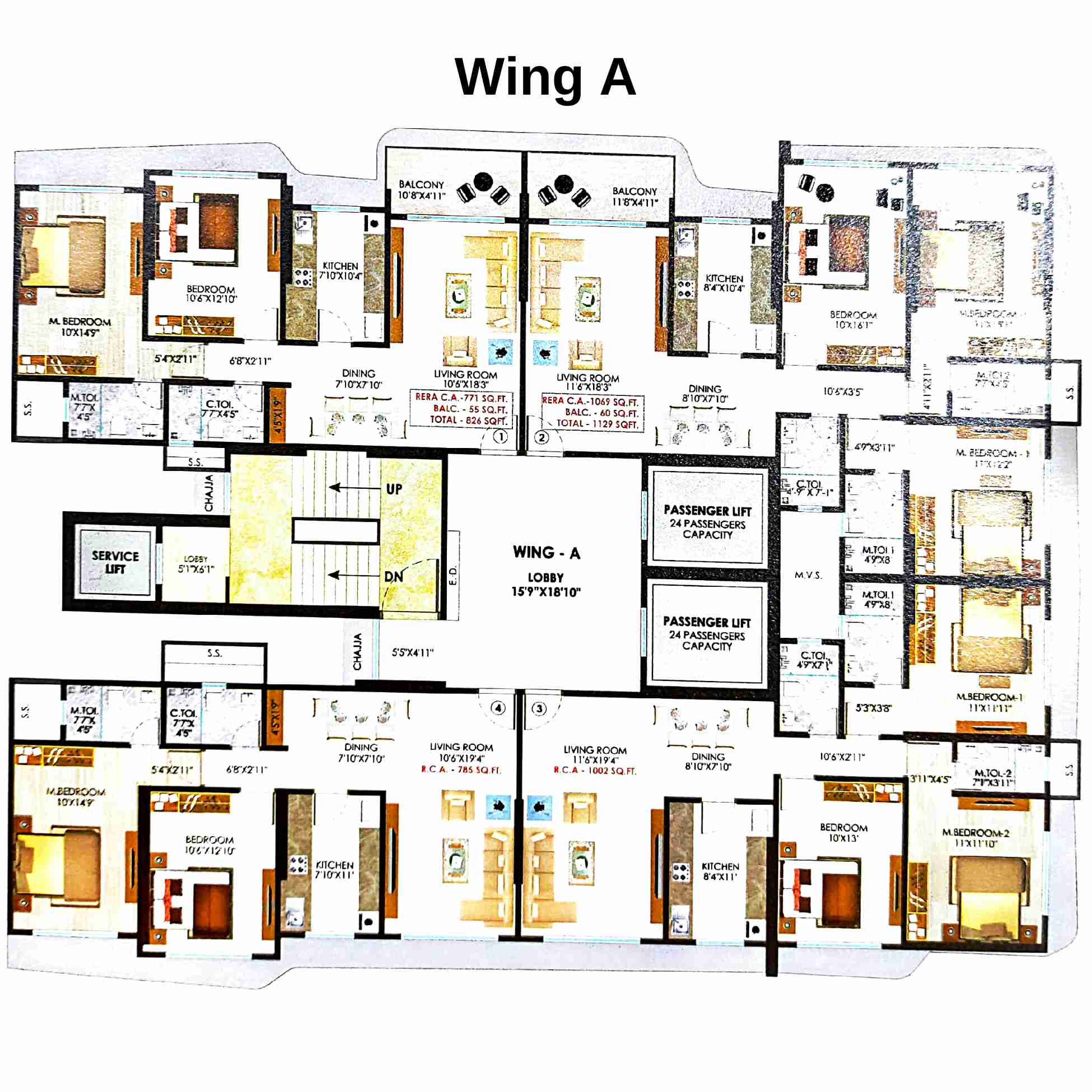 Nicco-Residency-Floor-Plan-Wing-A