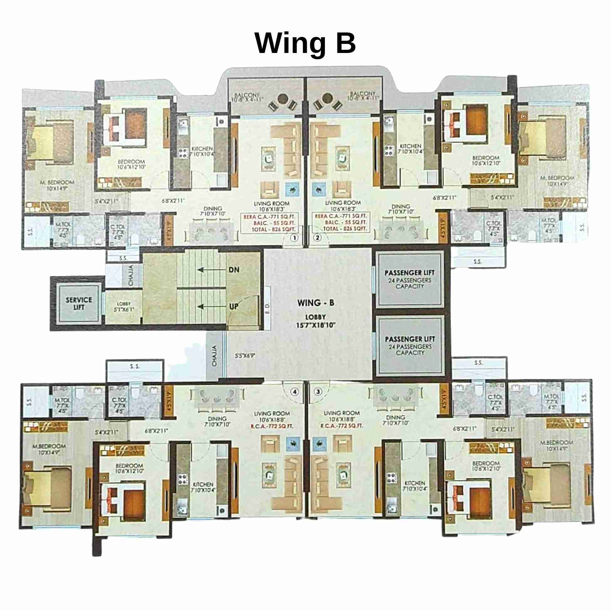 Nicco-Residency-Floor-Plan-Wing-B